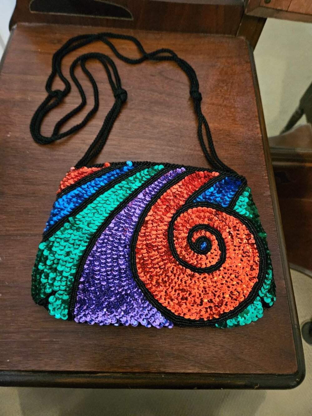 NWOT: Rare - Vintage Colorful Sequined Evening Bag